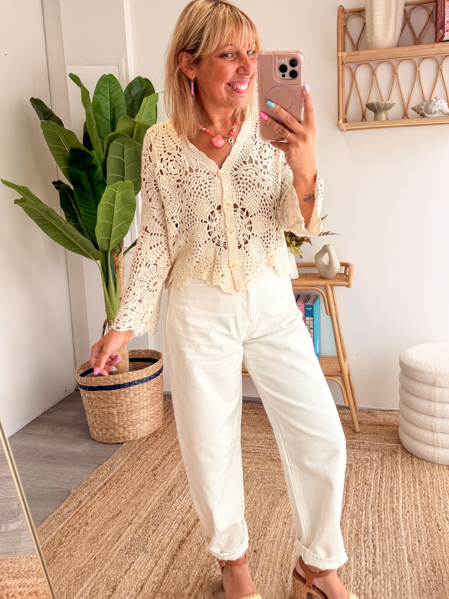 Gilet Bohême JULIE écru