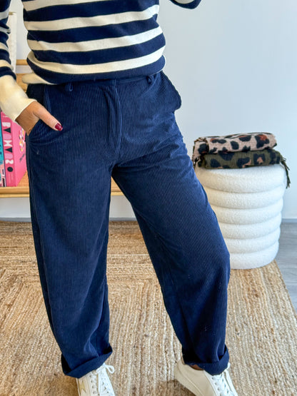 Pantalon SOLINE velours marine