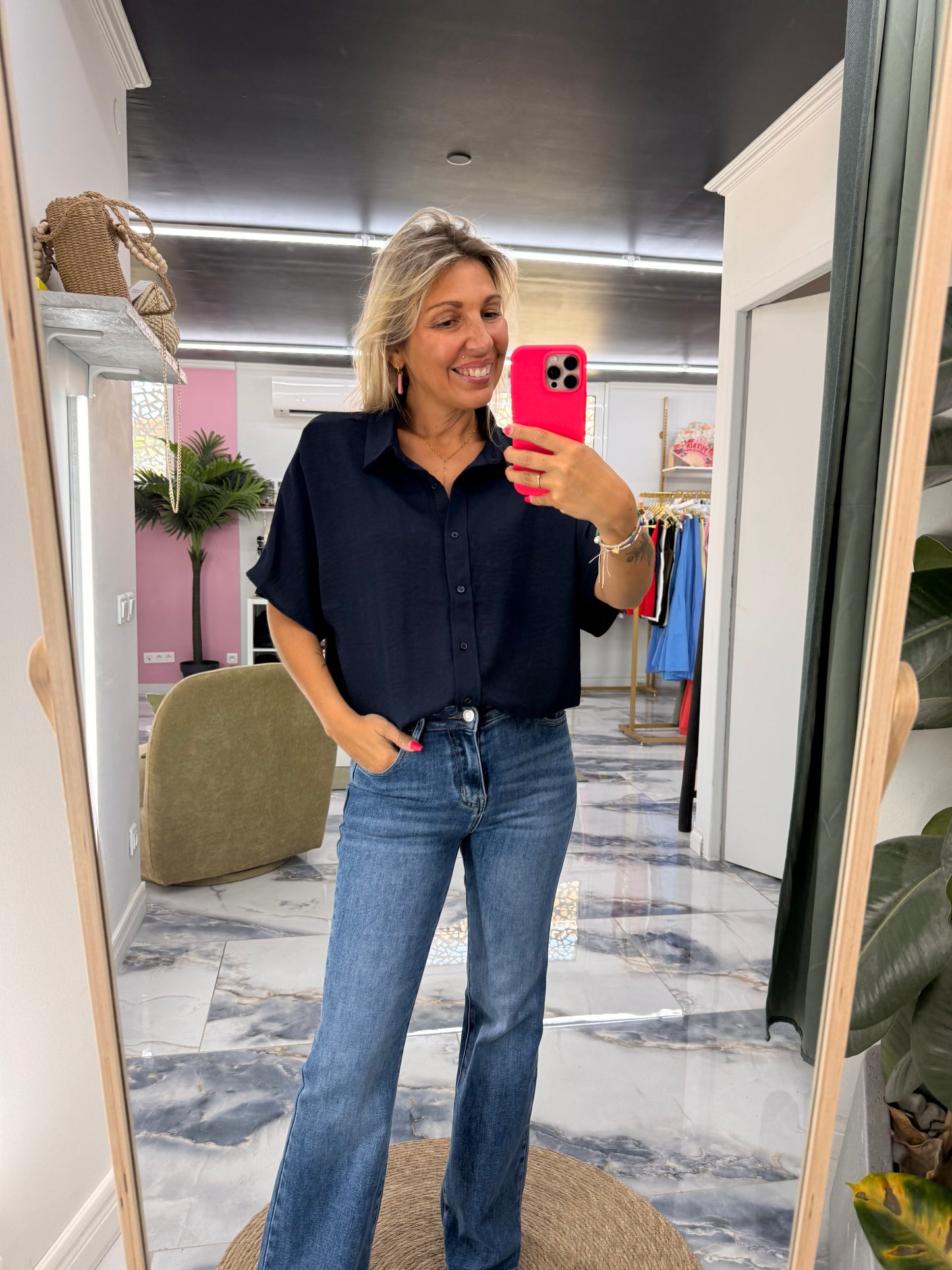 Chemise CALY bleu marine