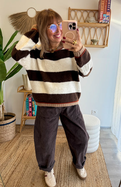 Pantalon ROMA VELOURS Choco