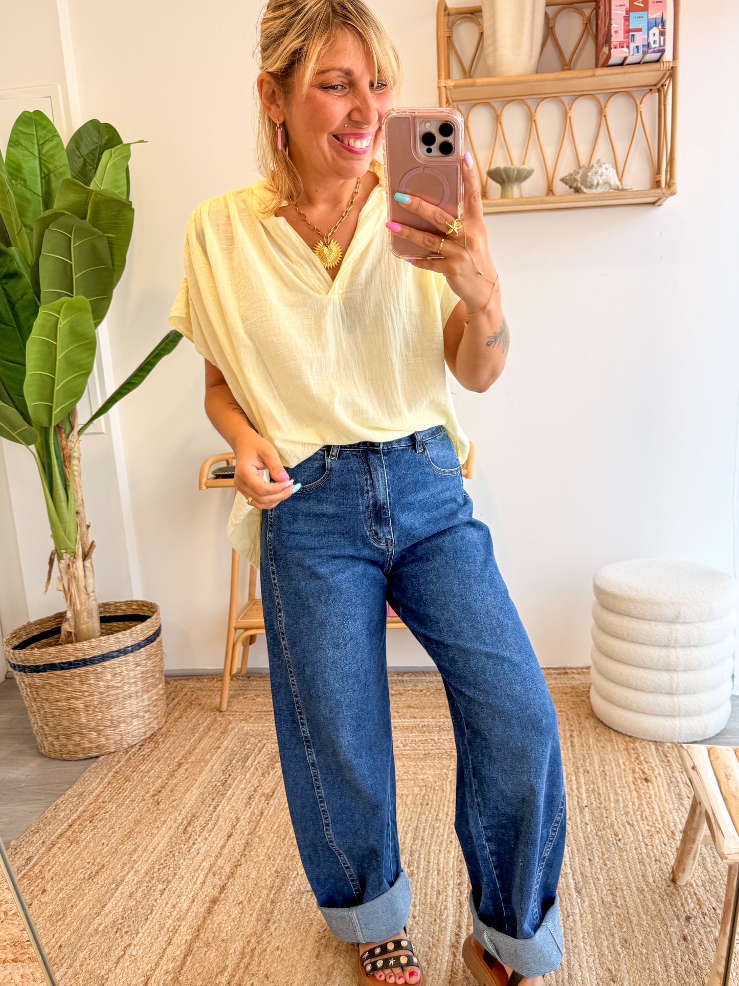 Blouse CAPRI voile de coton jaune