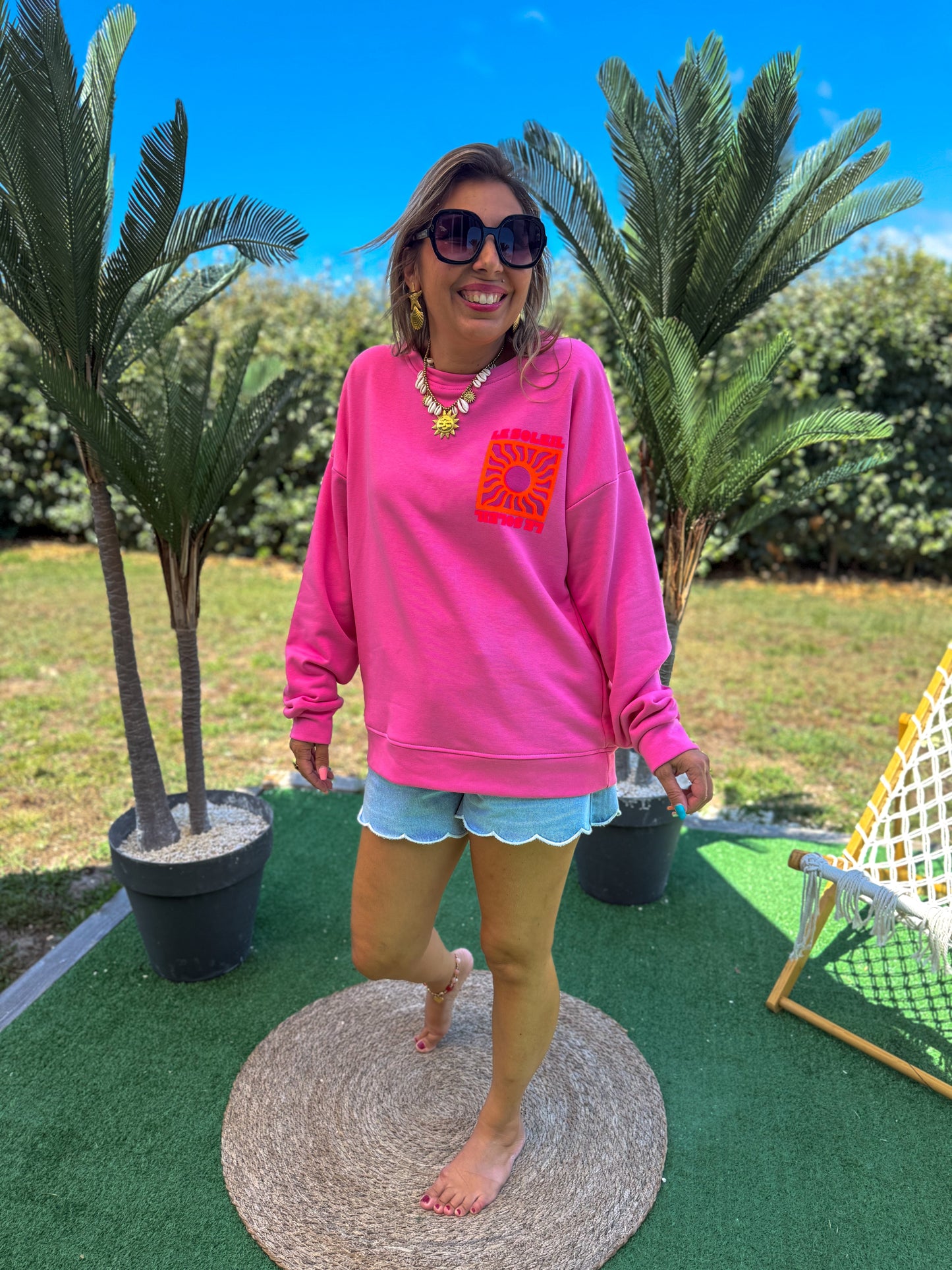 Sweat SOLEIL Fushia - précommande envoi a partir du 27/08