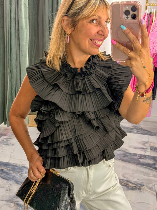 Top ILDA froufrou noir