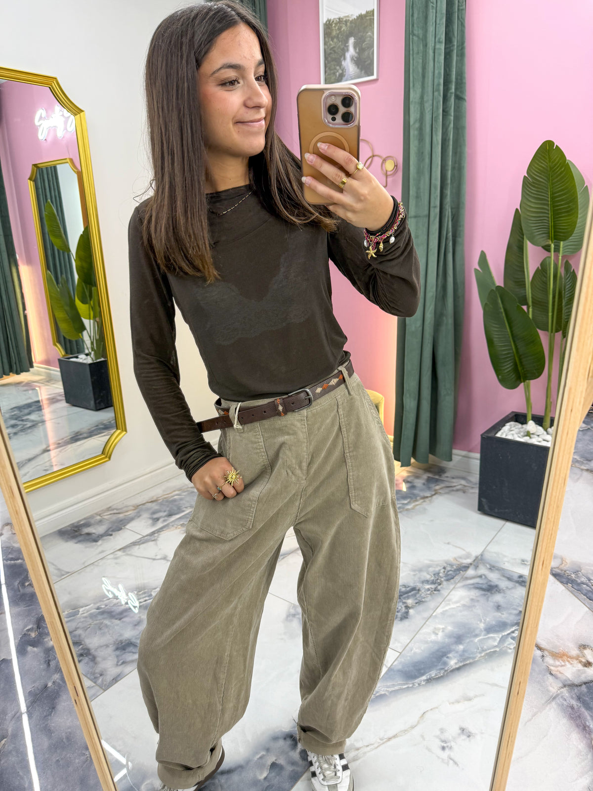 Pantalon ROMA velours beige
