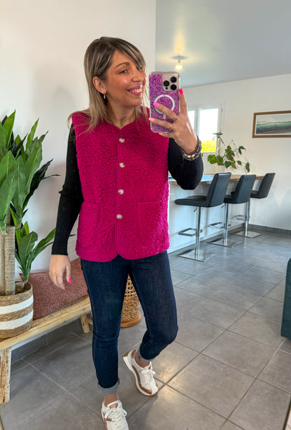 Gilet sans manches CAMELIA Fushia