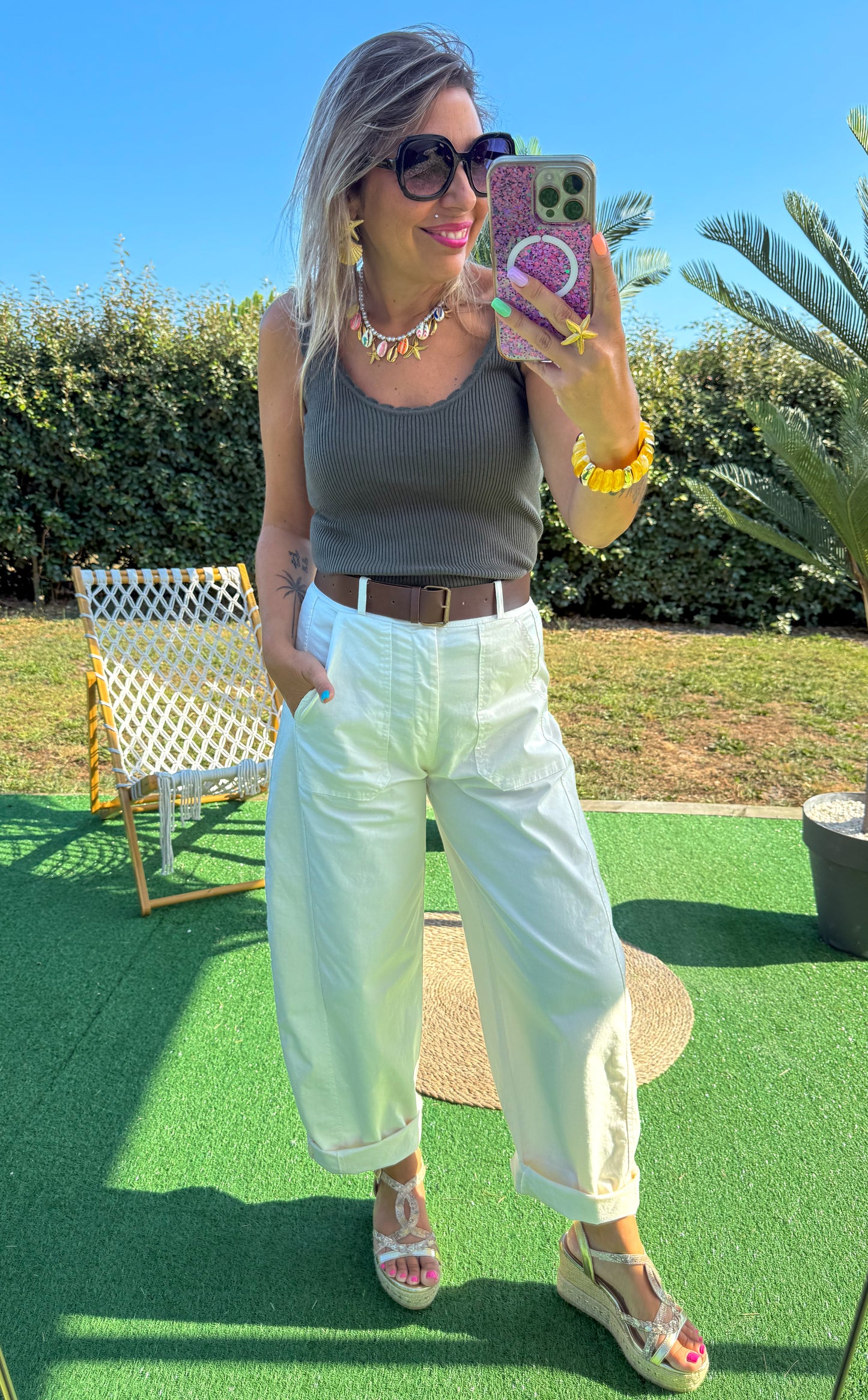 Pantalon ROMA blanc écru