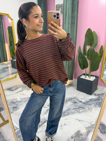 Marinière ZOE Bordeaux/Kaki