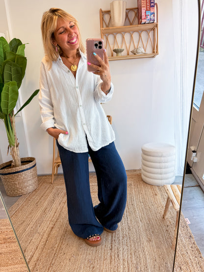 Chemise JEANNE gaze de coton blanc