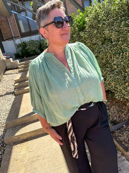 Blouse BELLA VITA vert amande
