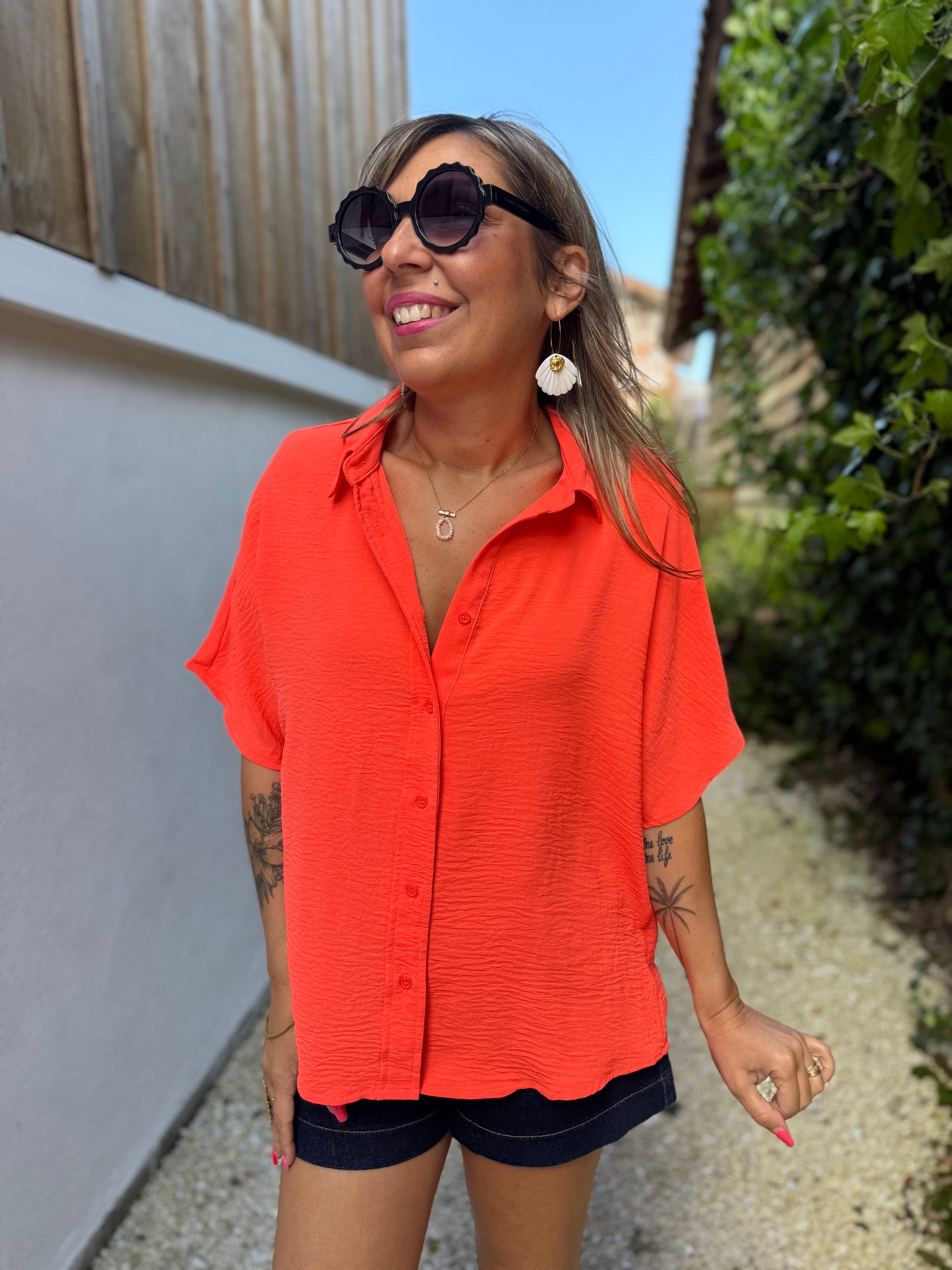 Chemise LUZ corail fluo