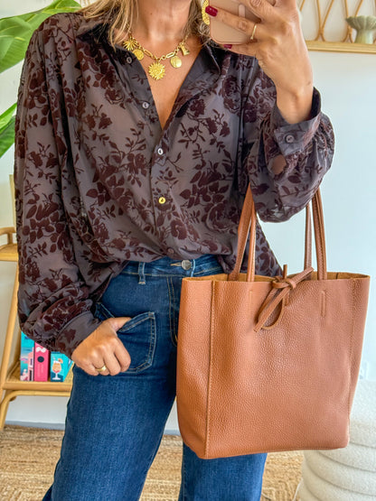 Sac DELPHINE cuir camel