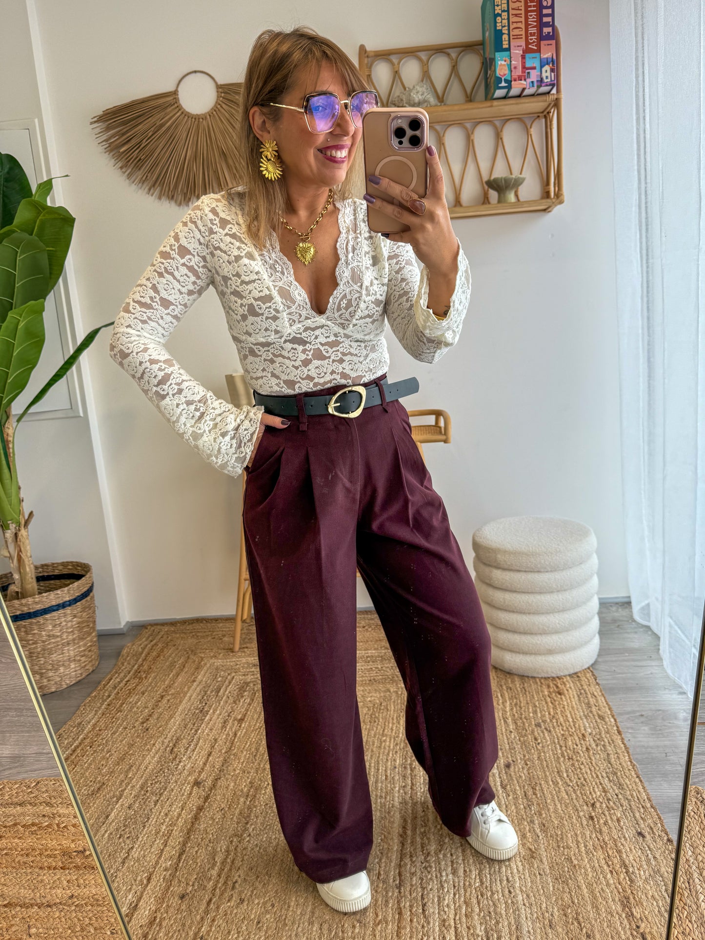 Pantalon CAMILLE Bordeaux