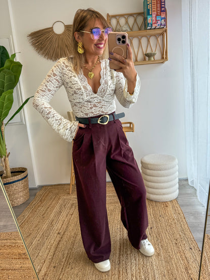 Pantalon CAMILLE Bordeaux