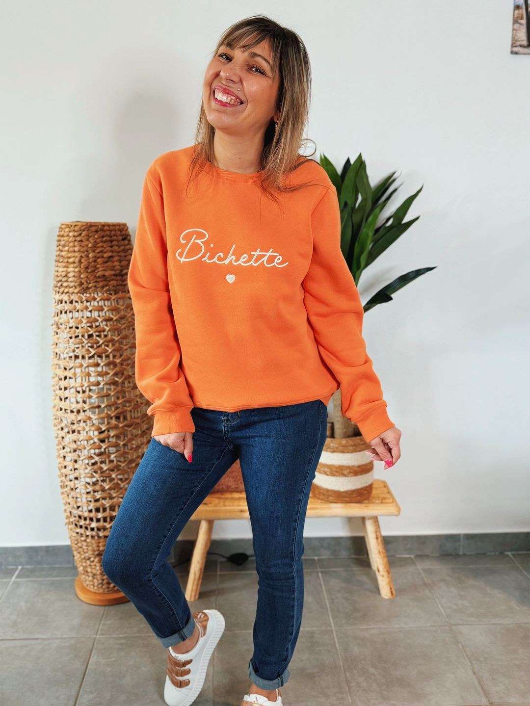 Sweat BICHETTE corail orangé