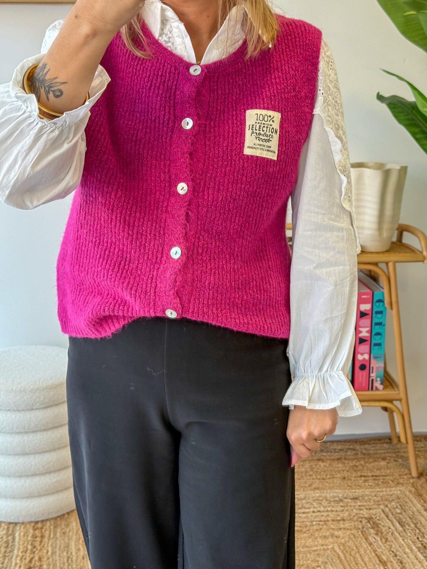 Gilet EMILiE framboise