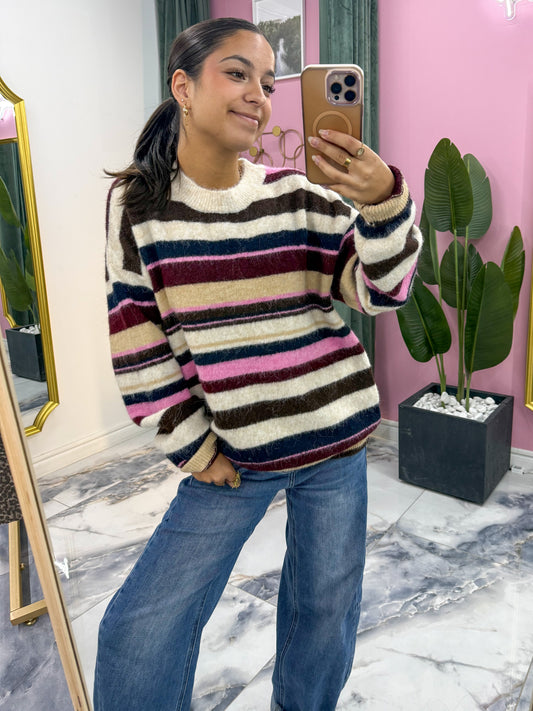 Pull MADDY Marine/fushia