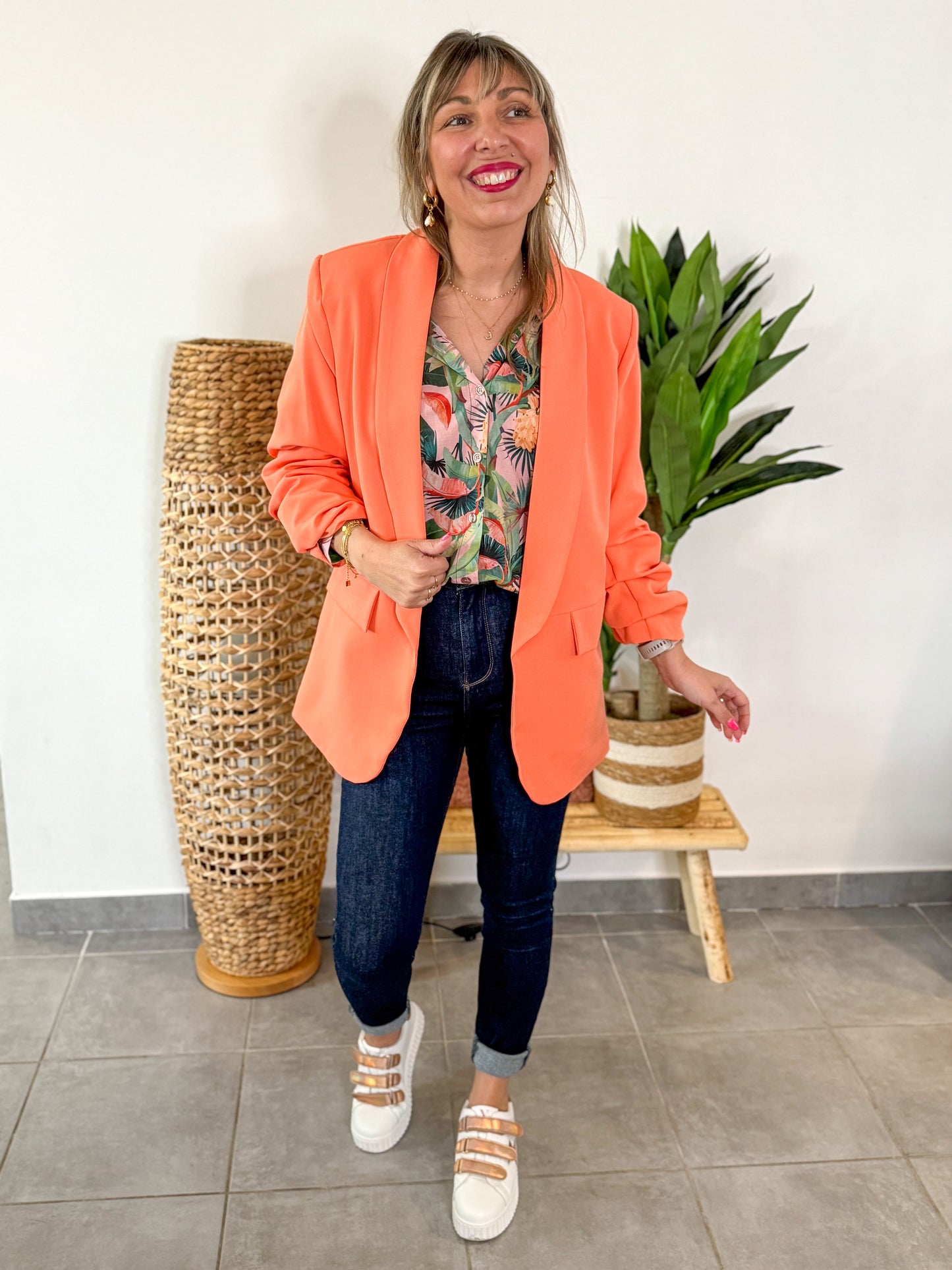 Blazer ELIA corail orangé