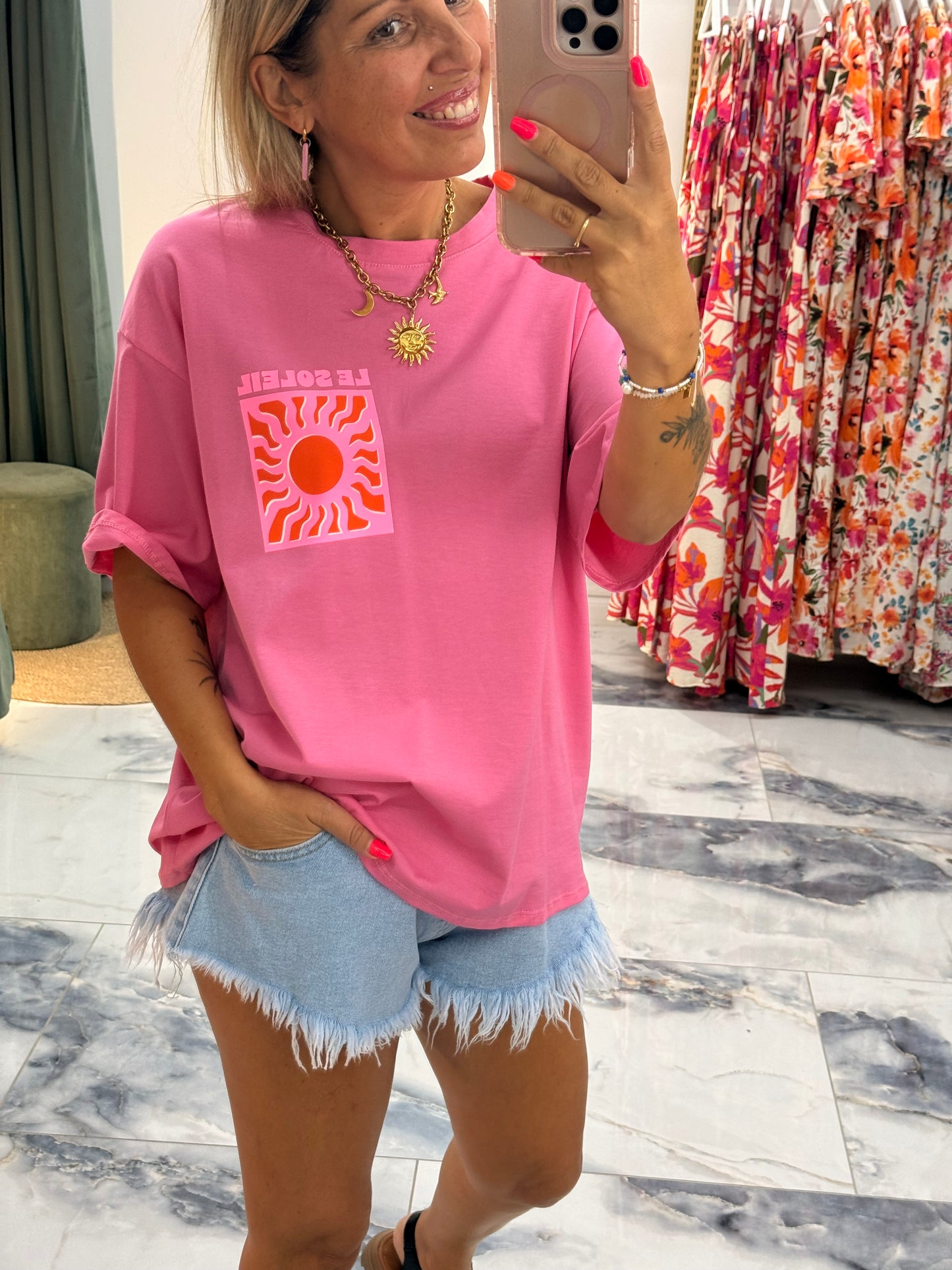 T-shirt LE SOLEIL rose