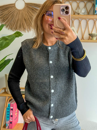 Gilet SOPHIE gris foncé