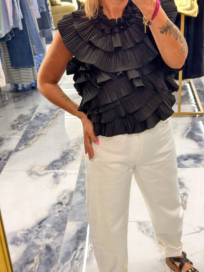 Top ILDA froufrou noir