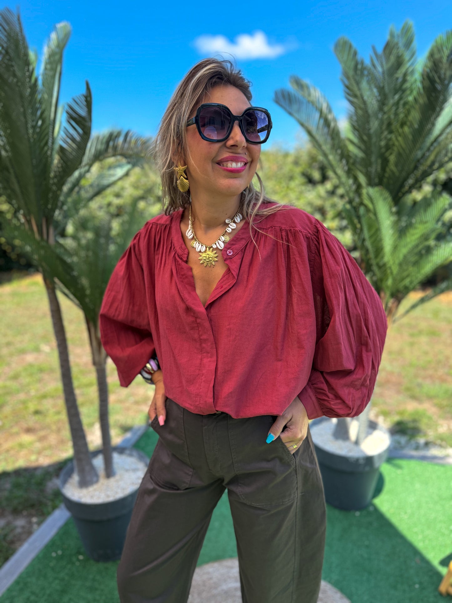 Blouse AMBRE brique