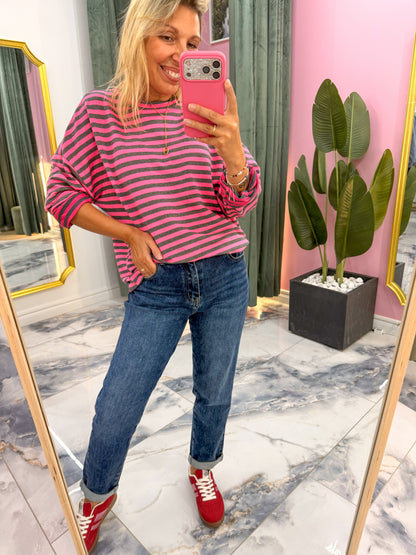 Marinière ZOE Rose/Gris