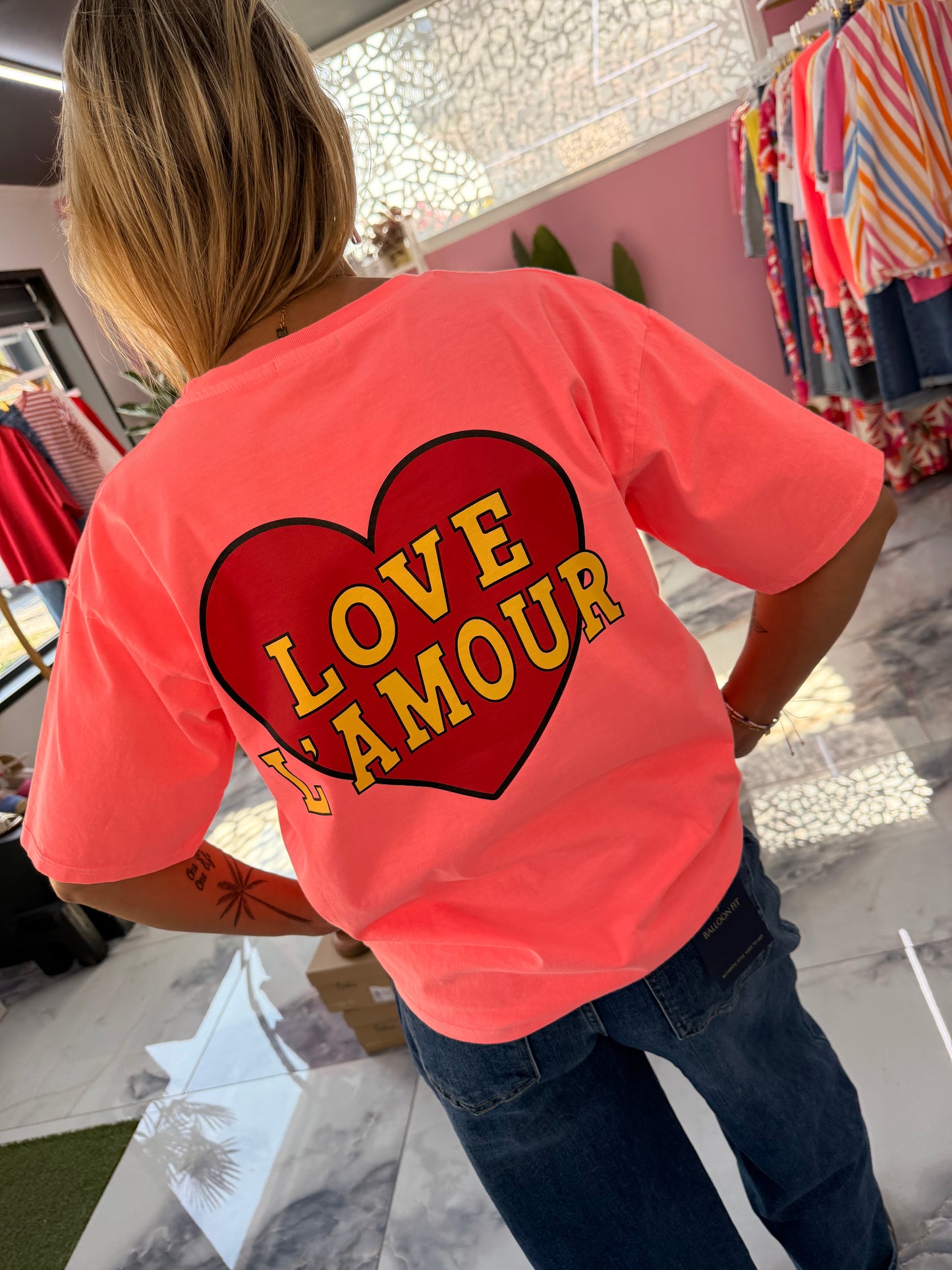 T-Shirt LOVE  L’AMOUR corail
