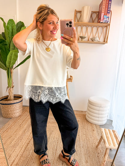 T-shirt DENTELLE blanc