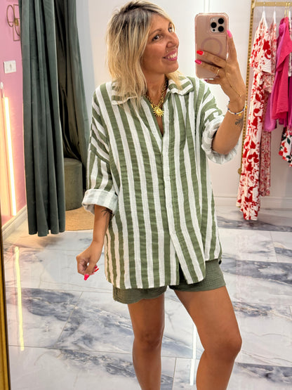 Chemise CABANA gaze de coton kaki