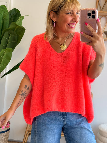 Pull ENZO corail Fluo