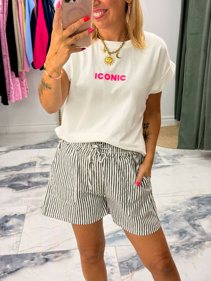 Short LOLY rayures gris