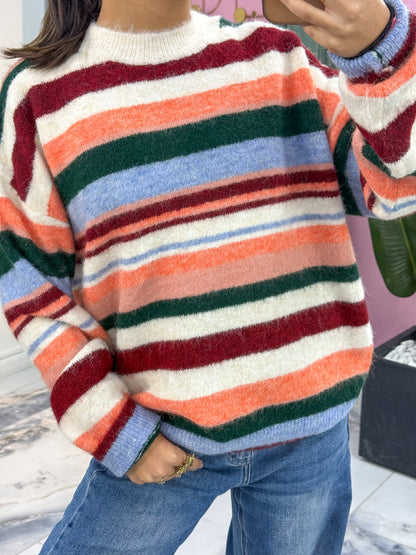 Pull MADDY bordeaux/ corail