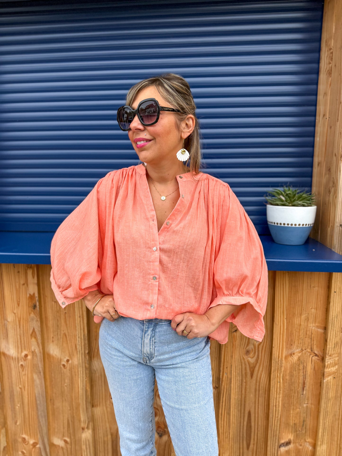 Blouse BELLA VITA pêche