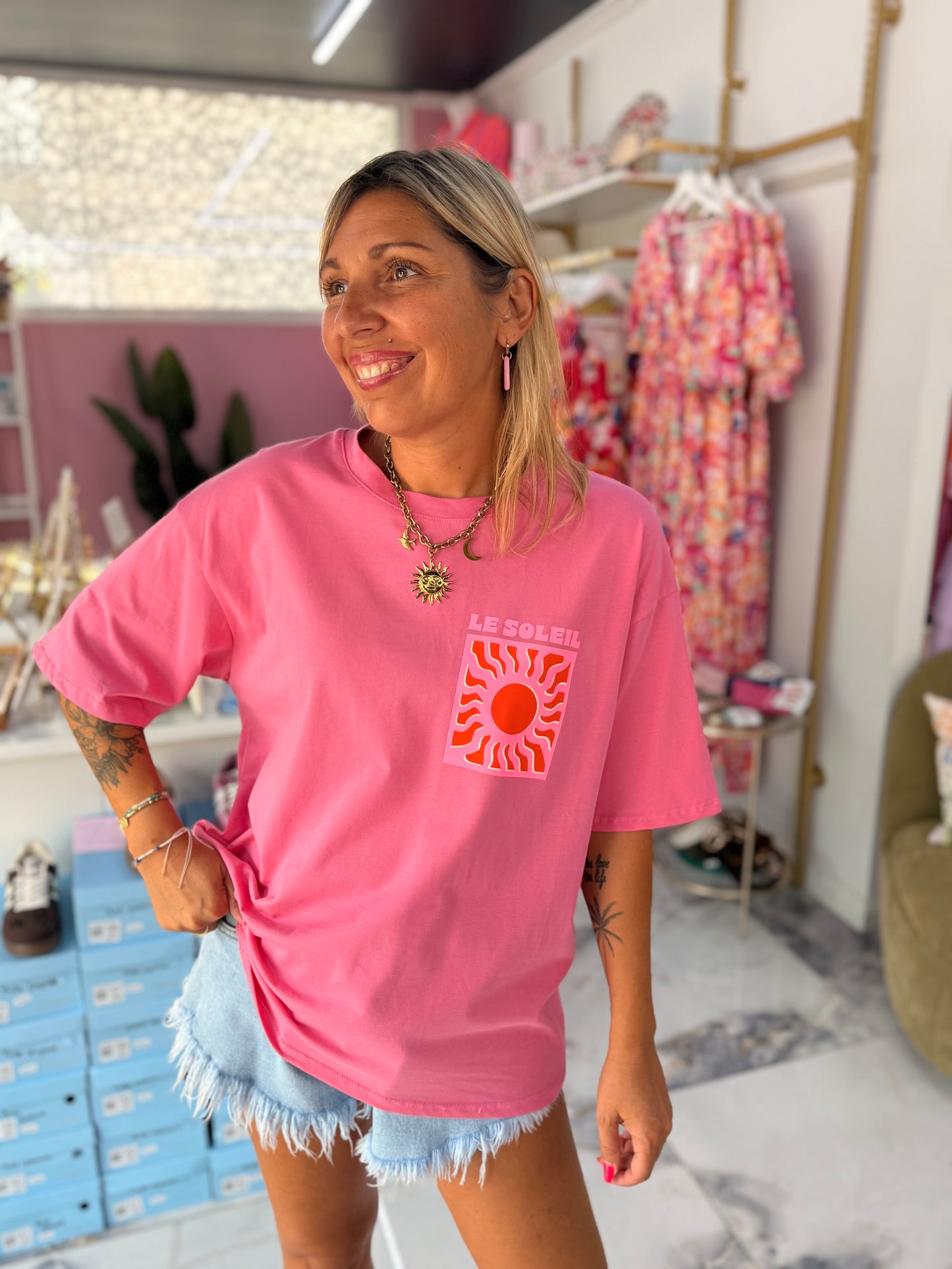 T-shirt LE SOLEIL rose