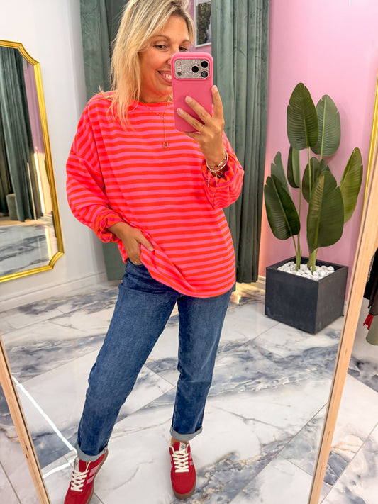 Marinière ZOE Orange/Fushia