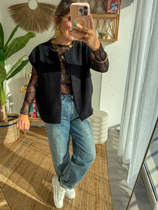 Top DENTELLE noir