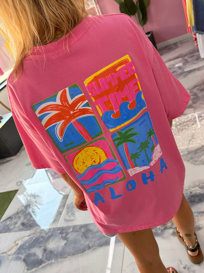 T-shirt SUMMER TIME Fushia