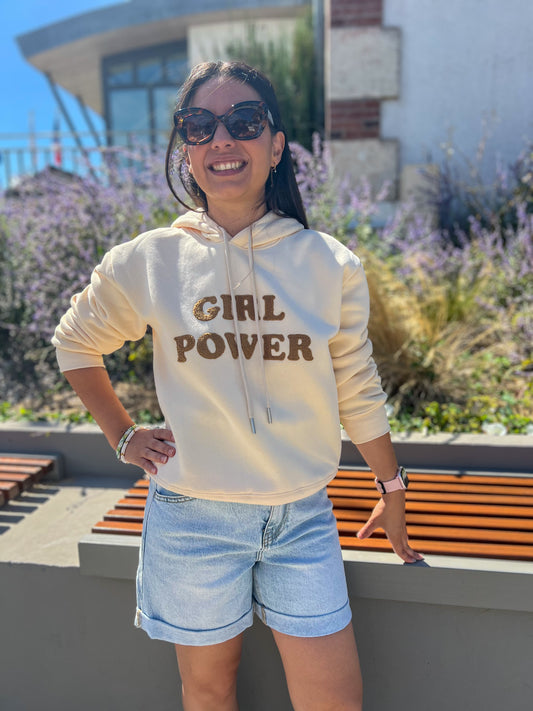 GIRL PoWEr - sweat capuche écru