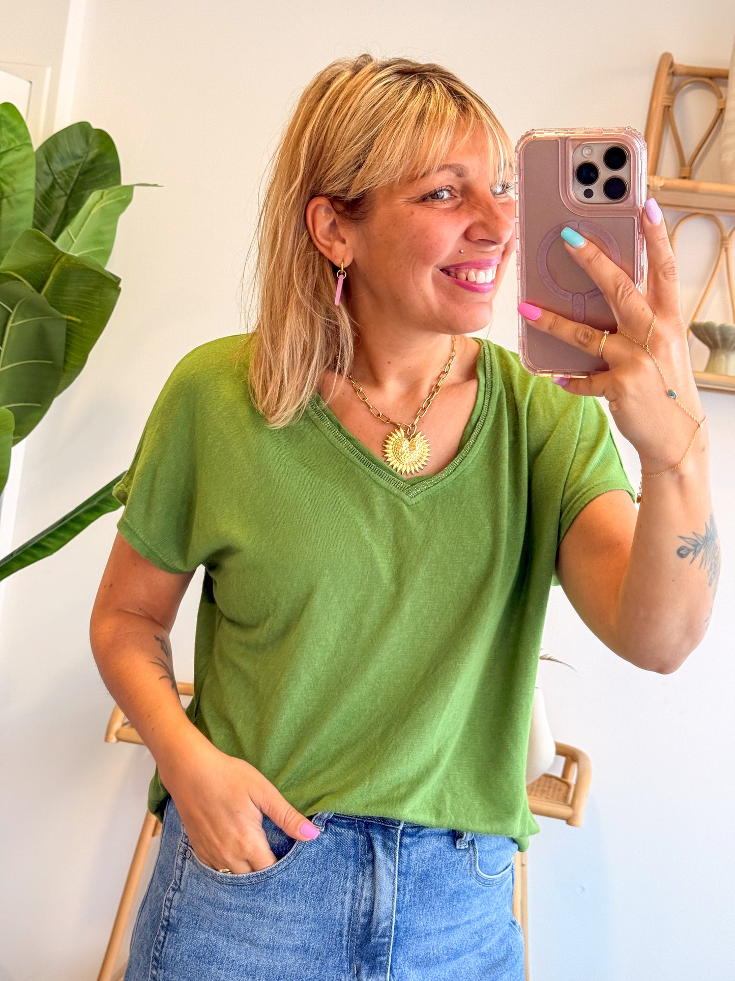 T-shirt JULIETTE vert olive