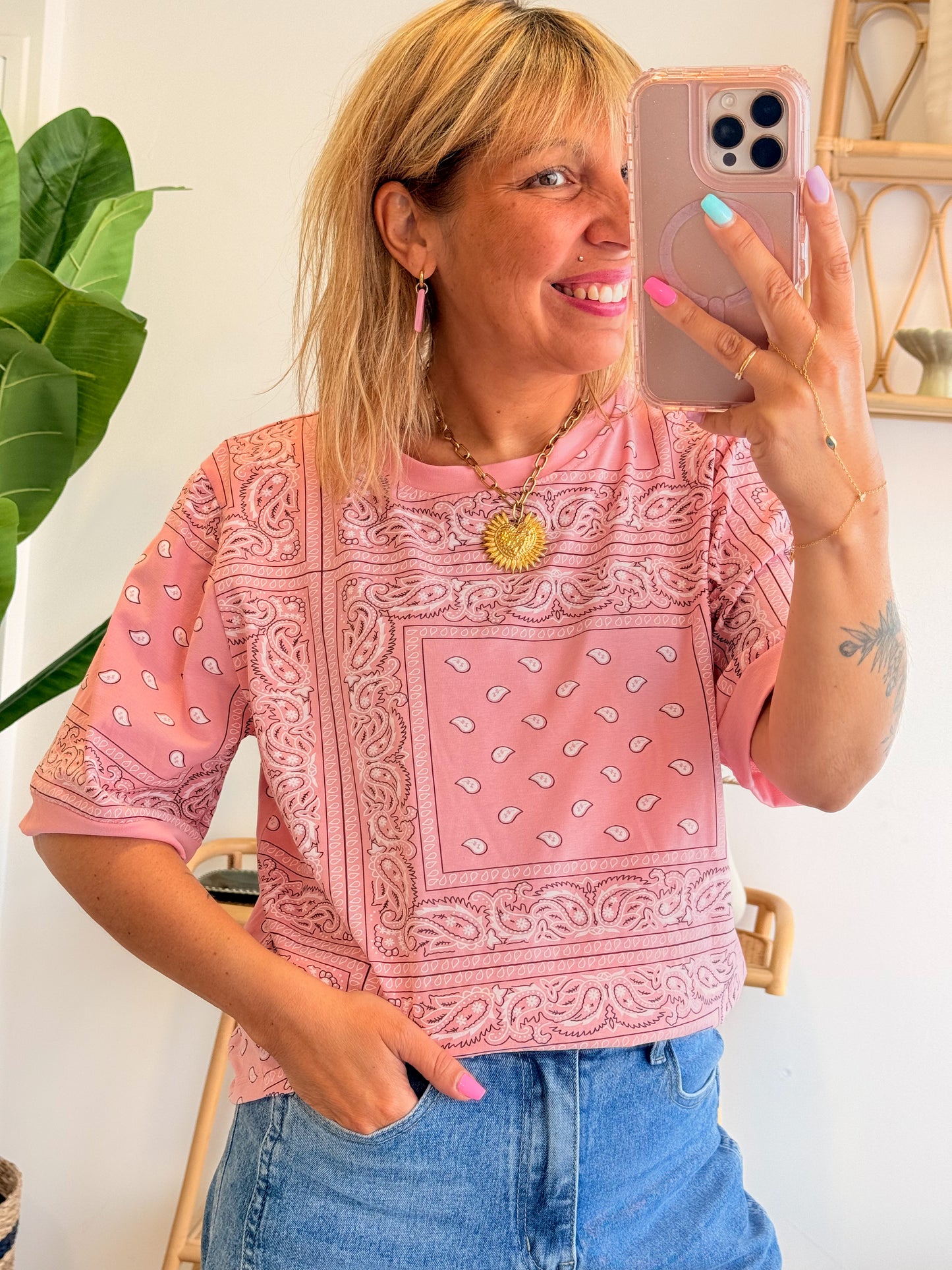 T-shirt BANDANA rose