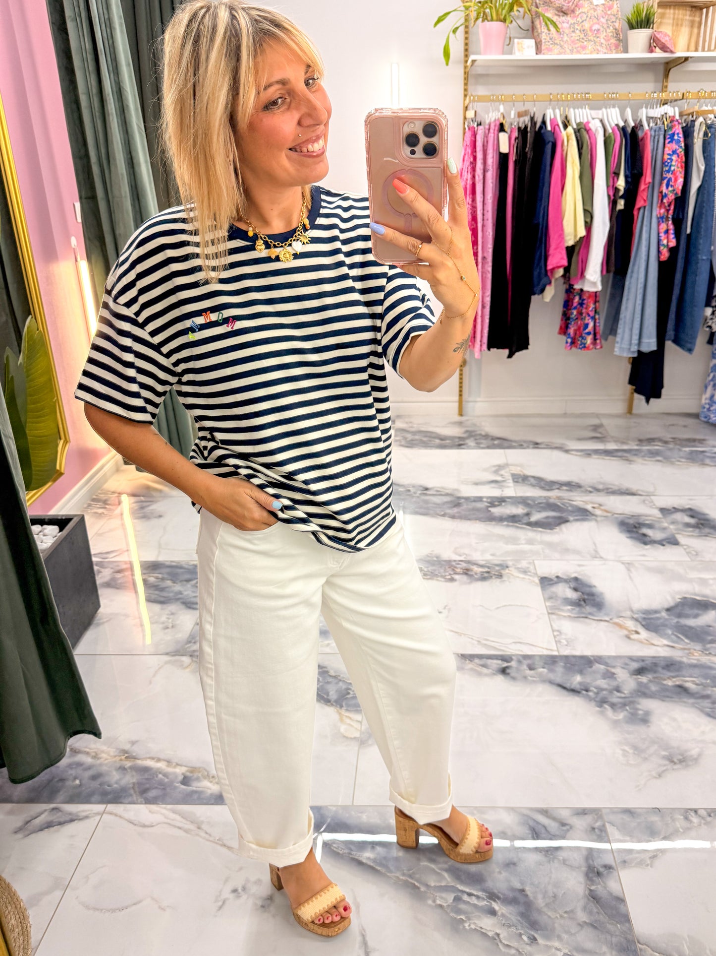 T-shirt MOMMY Bleu marine