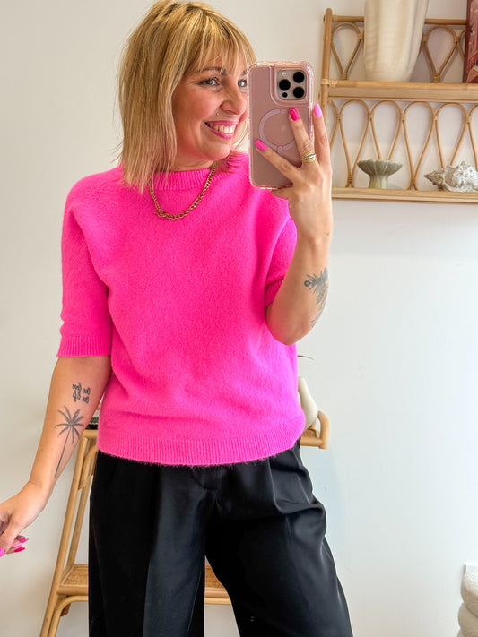 Pull TENDRESSE rose fluo