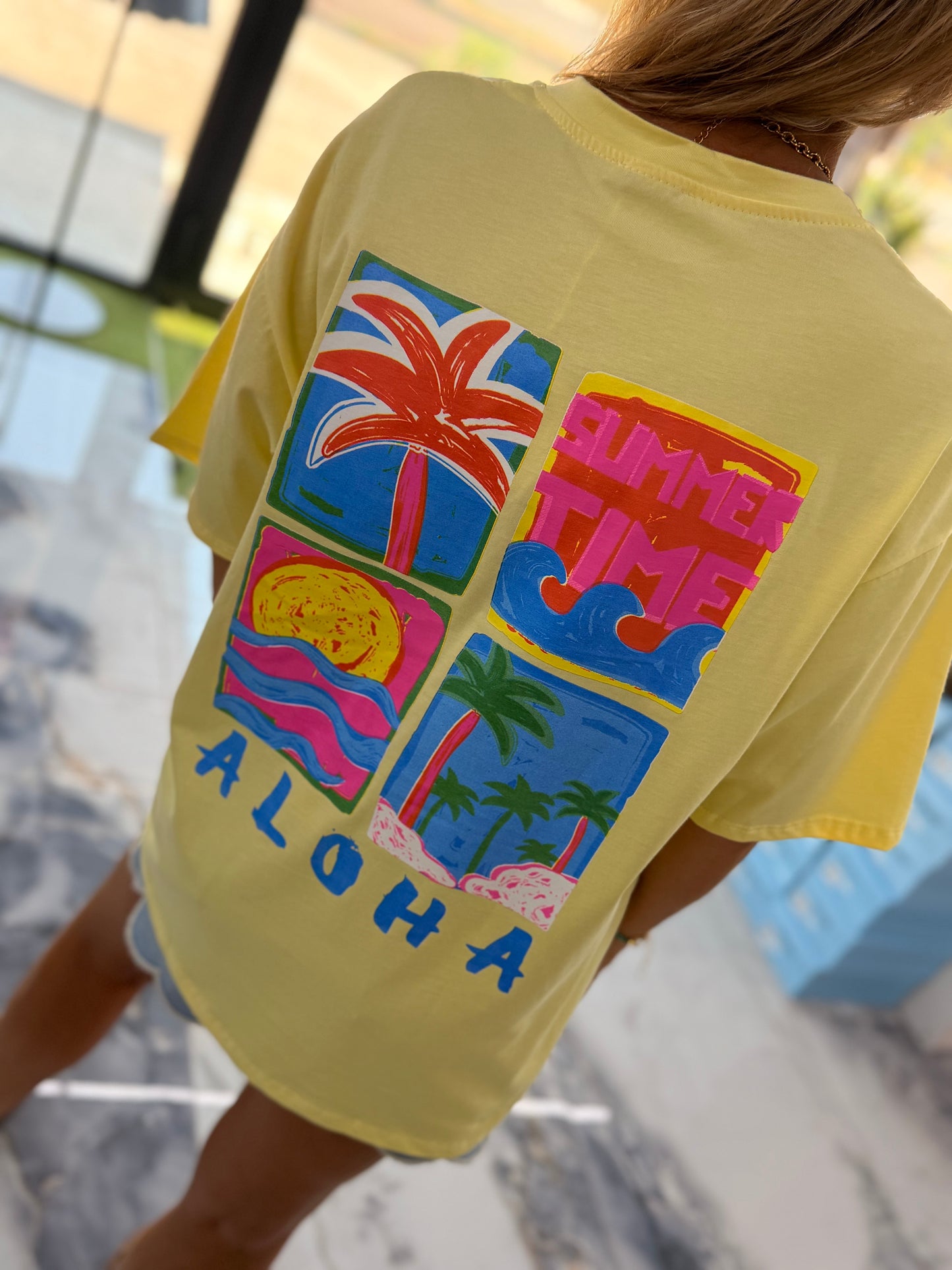 T-shirt SUMMER TIME jaune