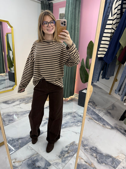 Marinière ZOE marron/beige