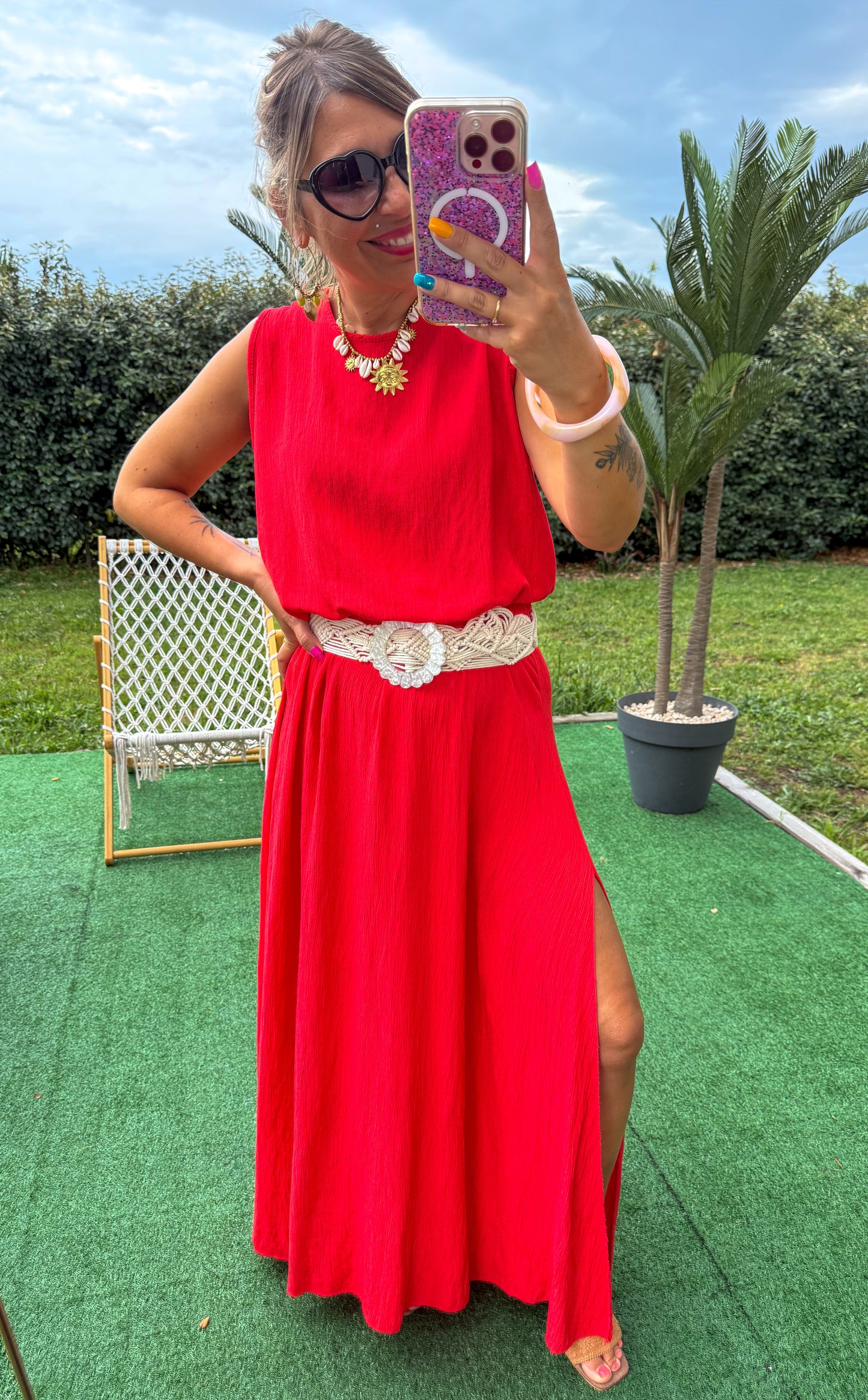 Ensemble OLYMPE rouge corail