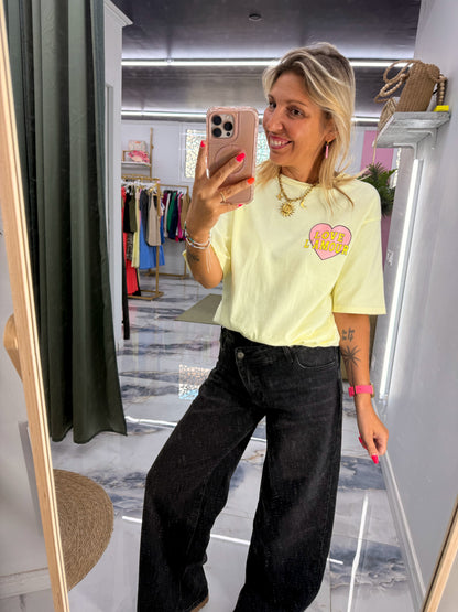 T-shirt LOVE L’AMOUR jaune
