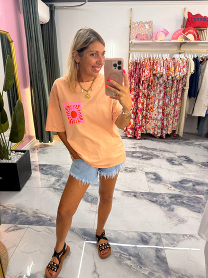 T-shirt LE SOLEIL orange pastel