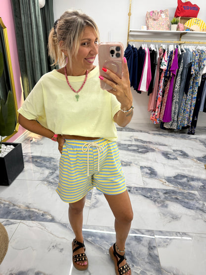 Short SORBET bleu/jaune