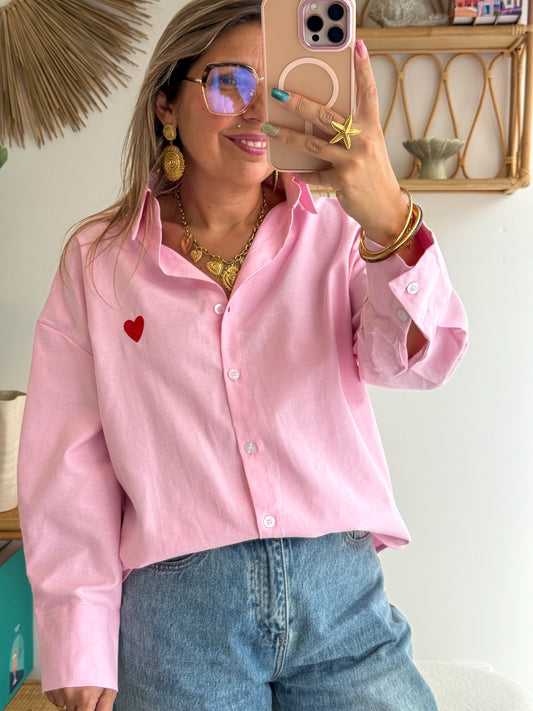 Chemise LOVE rose