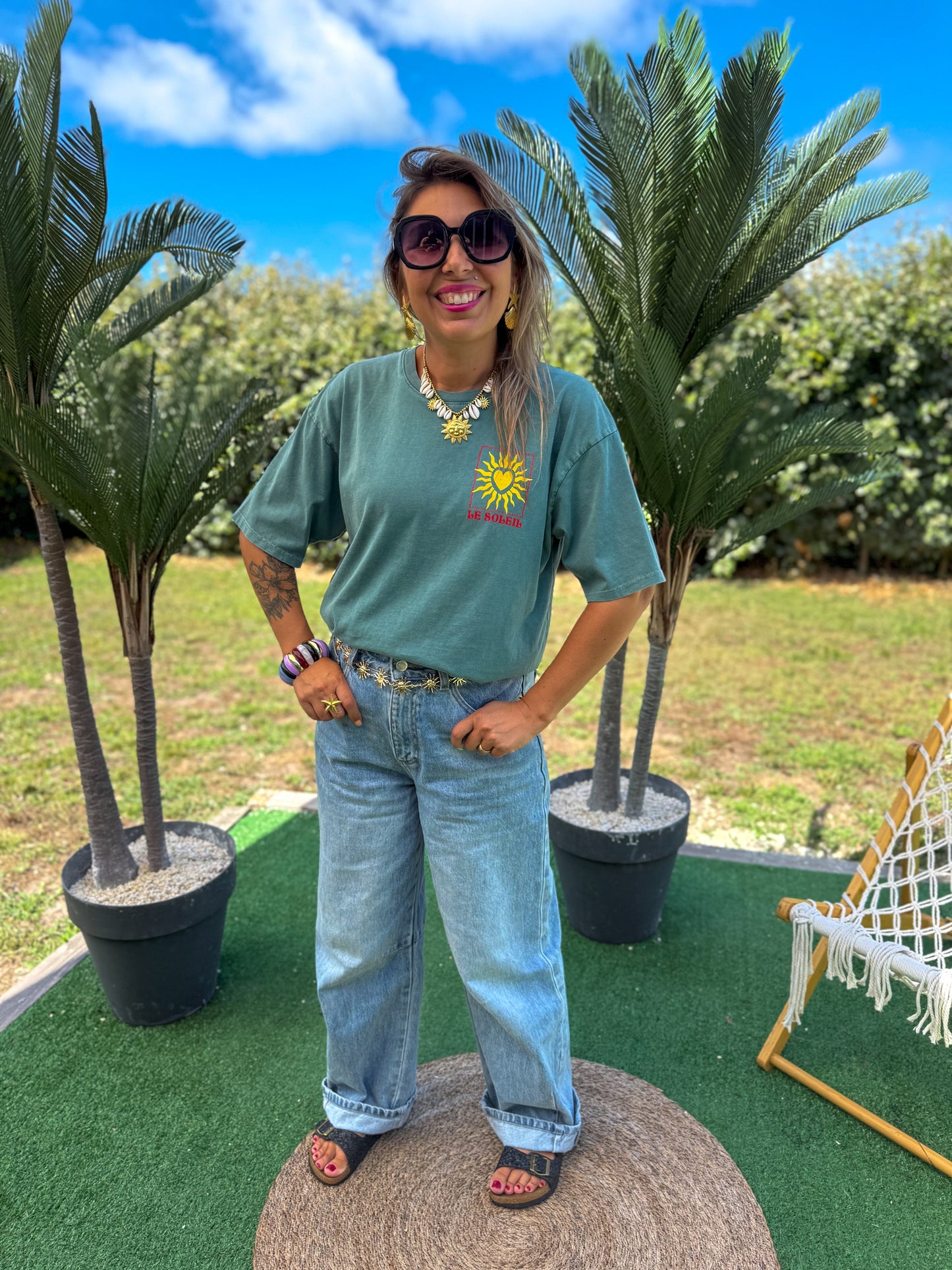 T-shirt LE SOLEIL vert émeraude